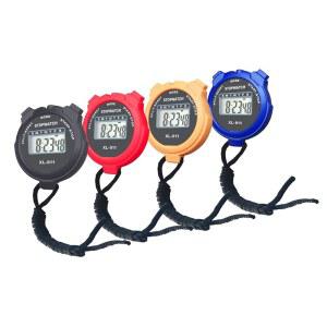 간단한 스톱워치, BESTWYA 대형 LCD 화면 휴대용 카운트 업 타이머, 시간 캘린더 시계 기능(4,B 팩)