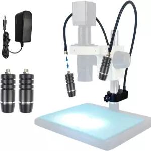 전자 PCB 시계 수리를 위한 실험실 산업용 생물학적 스테로 현미경 조명을 광원 듀얼 구스넥 스포트라이트