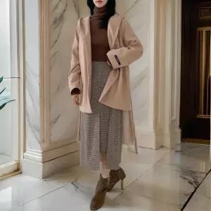 [다잇템]여자 스트랩 숄카라 헤링본 후디 코트 (30318887A)