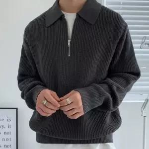 [다잇템] 남자 캐쥬얼 클래식 빅사이즈 하프집업 니트_24706666_588872