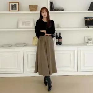 [다잇템]여자 골덴 후레아 고무줄 코듀로이 FW 롱스커트 (22975692A)