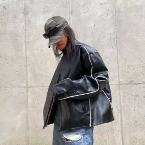 [다잇템]여자 투웨이집업 라이더자켓 삥줄 바이커 자켓 (19377098A)