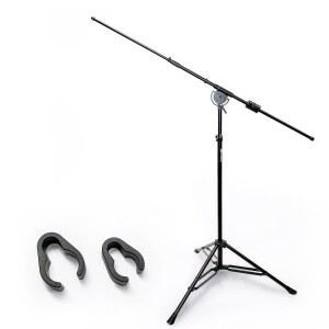 AxcesAbles AXCMB-T 헤비 듀티 마이크 붐 스탠드(가중 삼각대 베이스 포함) | 80.5인치 높이 오버헤드 스탠드 65.5인치 암 샷건 비디오 올 메탈 구조