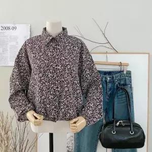[다잇템]여성 플라워패턴 패턴 폴리 카라넥 셔츠 (41284287A)