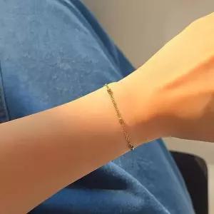 [다잇템]여자 러블리 페미닌 씬스트랩 체인줄 은볼 팔찌 (18740194A)