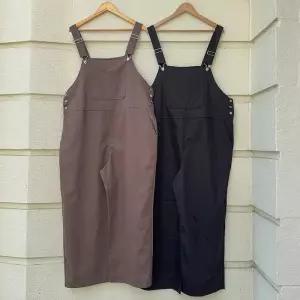 [다잇템]여성 넓은 면원단 큰사이즈 주머니 멜빵 (41493657A)