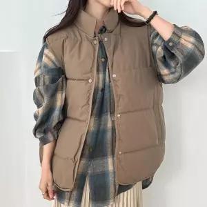 [다잇템]여자 FW H라인 웰론패딩 빅사이즈 폴라넥 조끼 (22917203A)