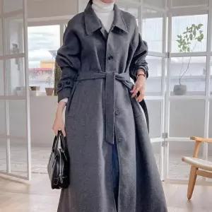 [다잇템]여자 큰사이즈 FW 스트랩 올드머니 롱코트 (23616326A)