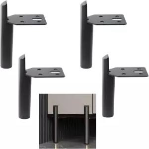 ALXEH 2인치 가구 다리 블랙 커피 테이블 피트 소파 캐비닛 오스만용 미드 센추리 메탈 측면 장착 스타일