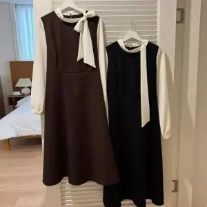 빅사이즈원피스 X041L601 리본넥타이배색원피스 YP (45273131A)