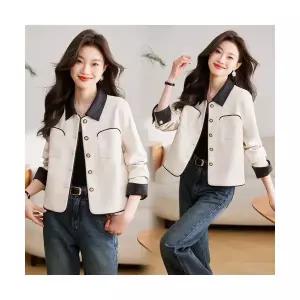 타노스여친 데일리룩 재킷 가죽 자켓 톤온톤 키작 봄가을 라이더 코트 숏KUK3