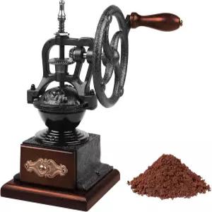 XINFILIFI 수동 버 커피 그라인더 홈 빈티지 스타일의 나무 핸드 크랭크 메이커