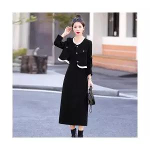 타노스여성용 스커트 롱 투피스 긴팔자켓+치마 데일리룩 가을겨울 프렌치룩 KUK3