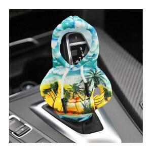 올리츠 자동차 기어 변속 후디, 미니 패셔너블 변속기 커버, 겨울용 따뜻한 노브 스웨터 보호대, 장식용 유니버설 인테리어 액세서리(코코넛 트리)