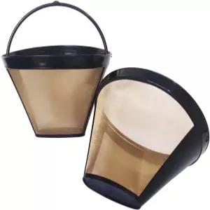 Ainreond 재사용 가능한 커피 필터 바스켓 2개 No.4 콘 메이커 Ninja 및 Cuisinart 기계 교체용