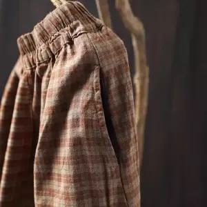 타노스치마 여친 롱 빈티지 봄 데일리룩 A라인 체크 코튼 뉴 KUK1