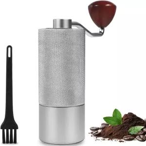 수동 커피 그라인더 분리 불가능한 스테인리스 스틸 원뿔형 버 알루미늄 원두 25가지 연마 설정 청소