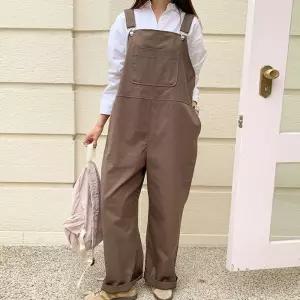 [다잇템]여자 서스펜더 오버롤 넓은 큰사이즈 점프수트 (41297133A)
