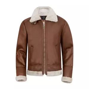 [디바옴므]박스핏 하이넥 벨티드 집업 무스탕 점퍼 3134218