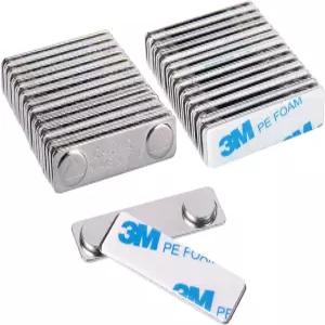 강철 백플레이트가 있는 마그린 스트롱 마그네틱 네임 배지 홀더 24팩 태그/ID 자석 전면 플레이트에 가