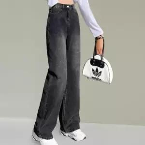 [신상오픈런]여성 빈티지 블랙 와이드 데님 팬츠 힙무드 워싱 일자 바지 (42009447)