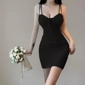 [신상오픈런]여성 미니 원피스 슬림핏 셔링 어깨끈 파티 드레스 (42003768)