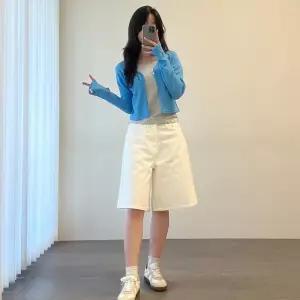 [신상오픈런]여성 와이드핏 기본 반바지 검정 흰색 5부 면 (38292982)