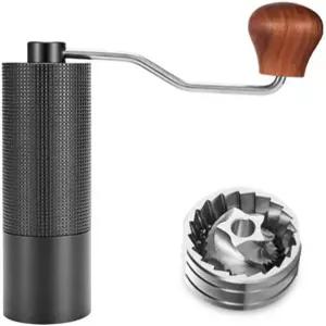 애질라이브 수동 커피 그라인더 조절 가능한 분쇄 설정 스테인리스 스틸 버 휴대용 핸드 크랭크