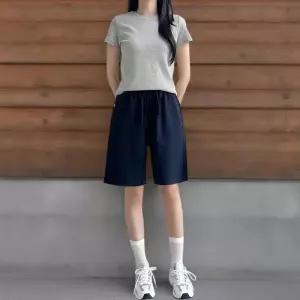 [신상오픈런]여성 인조인견 나일론 무지 컬러 5부 밴딩 팬츠 (38284340)