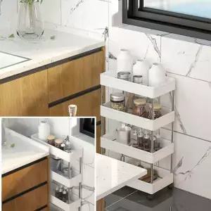 틈새 QXX137L3 이동식 트롤리 메탈 수납 선반 진열대 정리 함