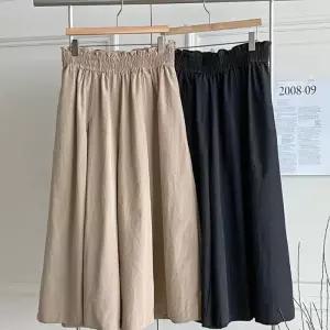 [다잇템]여자 빅밴딩 넓은 베이직 큐롯팬츠 롱 팬츠 (40908391A)