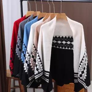 여자가디건 케이프 따뜻한 퀼팅 니트 겨울 캐시미어 가을 100% 울 심쿵마켓