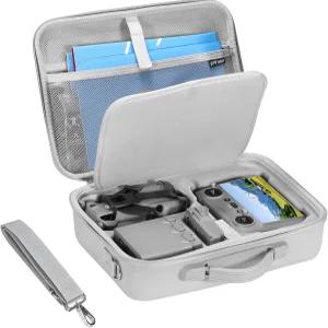 DJI 미니 5 프로 드론 및 RC 2 컨트롤러용 FPVtosky 하드 캐리어 케이스 - 플라이 모어 콤보 방수 PU 가죽