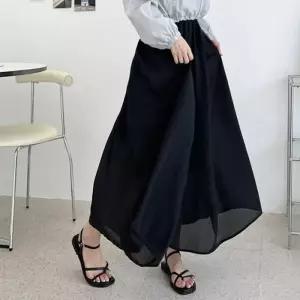 [다잇템]여자 고무줄 시폰 후레아 시원한 클래식 스커트 (40182775A)