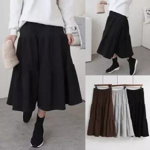 기모 무지 프릴 티어드 캉캉 스커트 55 66 77 88 99 홈웨어 데일리 빅사이즈 겨