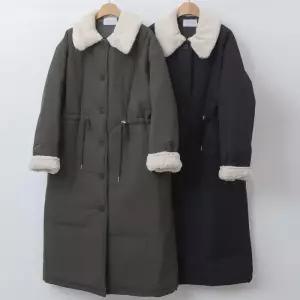 빅사이즈아우터 V750L601 보들털스트링롱코트 LY (44889004A)
