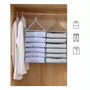 옷장행거 HNP298Z6 칸막이 수납포켓 벽걸이 틈새 접이식 6칸