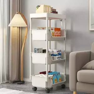 이동식 ODI671P9 4단 주방 욕실 틈새 수납 선반 수납장 철제