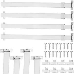 창문 찬장 옷장용 더블필 4PCS 사이드라이트 커튼봉 8인치 - 12인치 플랫 새시