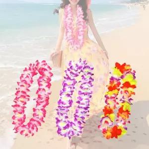 [콩심팥심]하와이 꽃 목걸이 조화 3color 웰컴플라워 하와이안 훌라