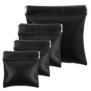 XLiUAX 4팩 스퀴즈 코인 지갑, 지퍼 교체 홀더 없는 3가지 사이즈 PU 가죽 셀프 클로징 파우치 동전 립스틱 주얼리 이어폰용 지갑 가방