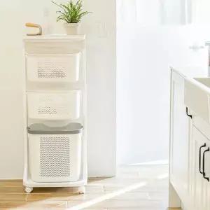 3단선반 YEO503Z0 빨래바구니 빨래통 생활바구니 수거함