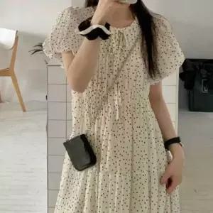 여성 도트 드레스 휴양지 스타일 롱 원피스 (44890667A)