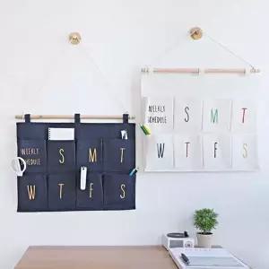 홈리빙 UMP147T0 벽걸이 인테리어 요일별 수납포켓 패브릭 행거