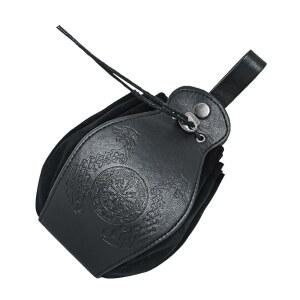 중세 인조 가죽 파우치, 바이킹 빈티지 휴대용 드로스트링 지갑, LARP 렌 페어용 주사위 가방