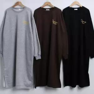 빅사이즈원피스 T631L512 백플라워나염기모원피스 BU (44358728A)