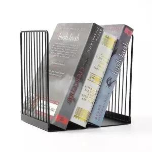 [하프클럽/셀러허브]튼튼철제 라인L자 북엔드 책고정 북앤드 2p (블랙)