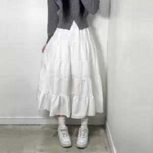 캉캉 플레어 롱 스커트 쉬폰 치마 2color 속치마 봄 여름 A라인 밴딩 프릴 T106