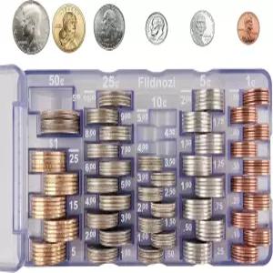 Flidnozi 코인 분류기 카운터 트레이 자동차용 미니 홀더 2개 정확하고 사용하기 쉬움 보관소 유형의 루즈