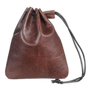 HJZII 가죽 드로스트링 파우치, 작은 주사위 파우치 보관 가방 빈티지 중세 동전 방수 소가죽 가방(대형)